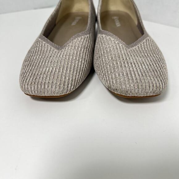 Vivaia Margot 2.0 Square-Toe V-Cut Flats EU 38 US 7 Almond Knit - Picture 2 of 12